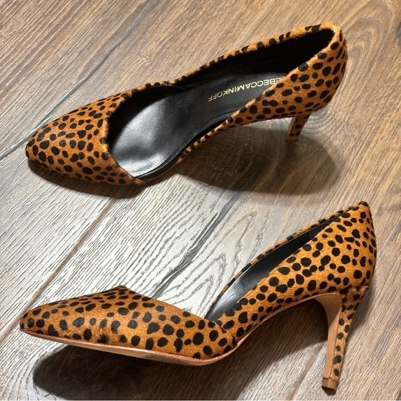 Rebecca Minkoff Cale leopard hairy print heels size 6.5 - Picture 10 of 12